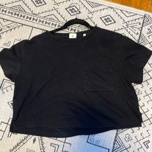 Kotn Jersey cropped pocket shirt in black